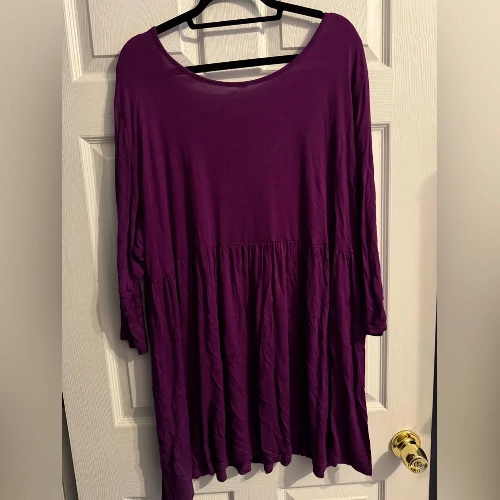 Plus Size Tunic 3/4 Sleeve Crewneck Babydoll Top Plus Size 5X - Maternity option - Picture 5 of 6